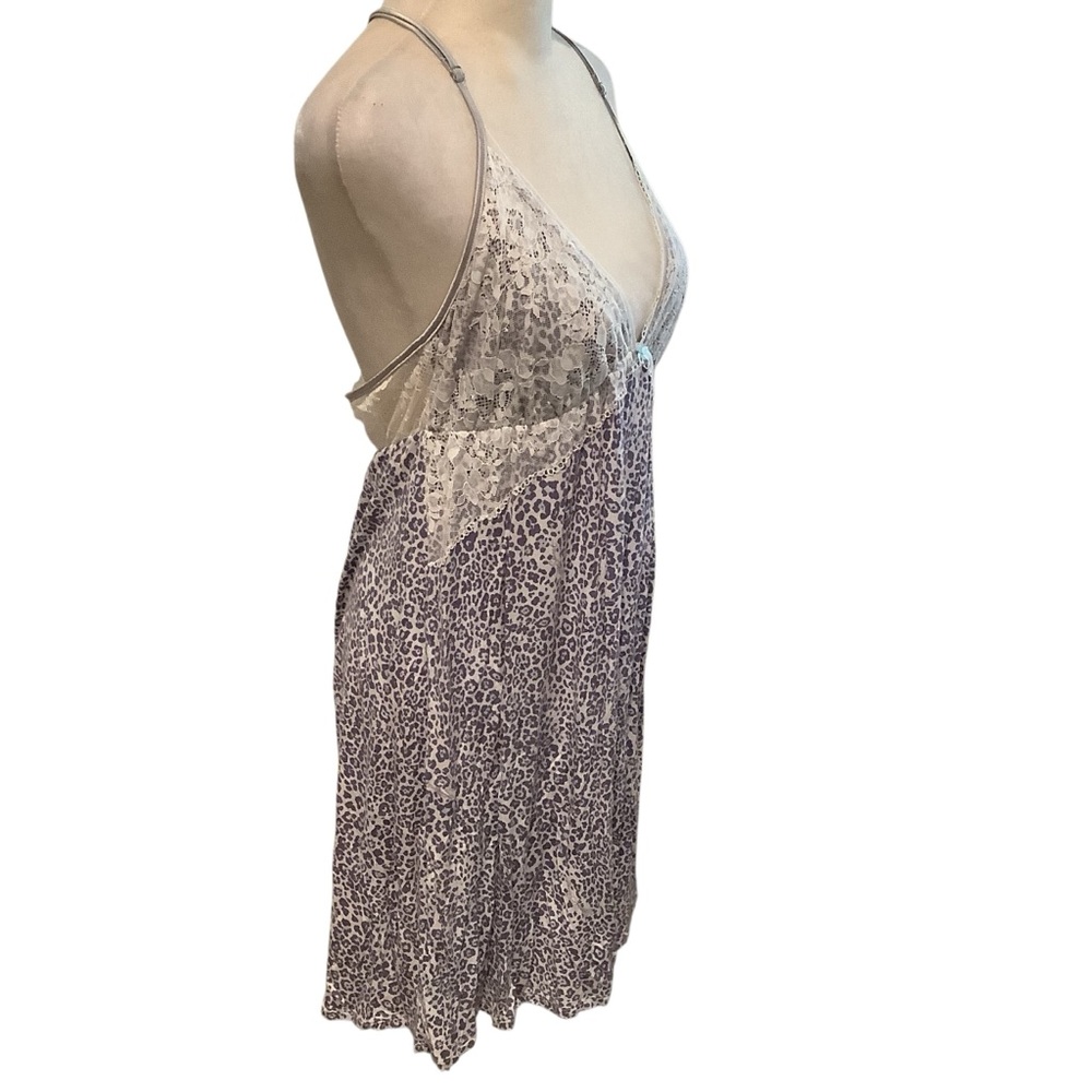 Victoria's Secret Lavender Animal Print Lace Chemise Size M/L